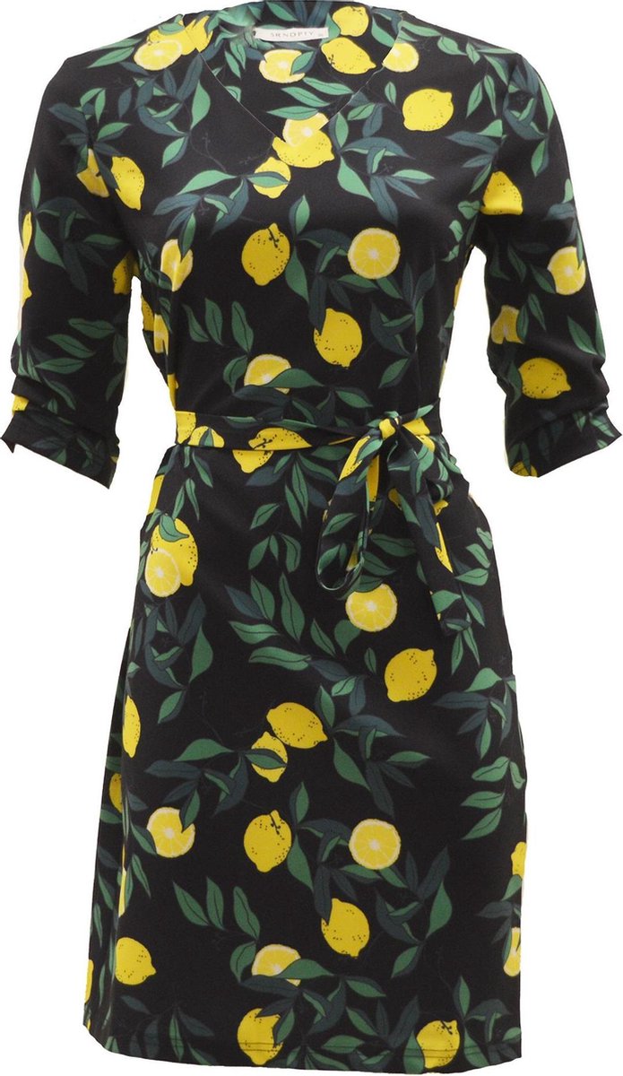 SRNDPTY Jurk Bregje Lemon navy