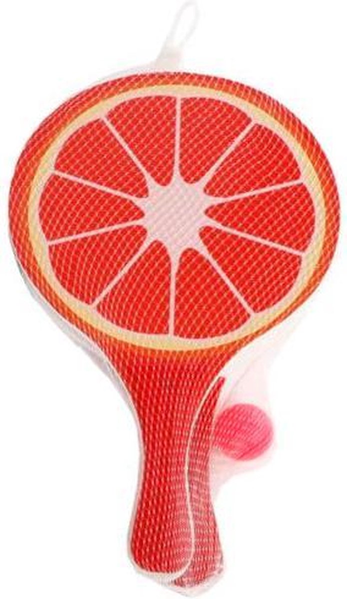Sun Fun Beachballset Fruit 38 X 24 Cm Hout Rood 3-delig