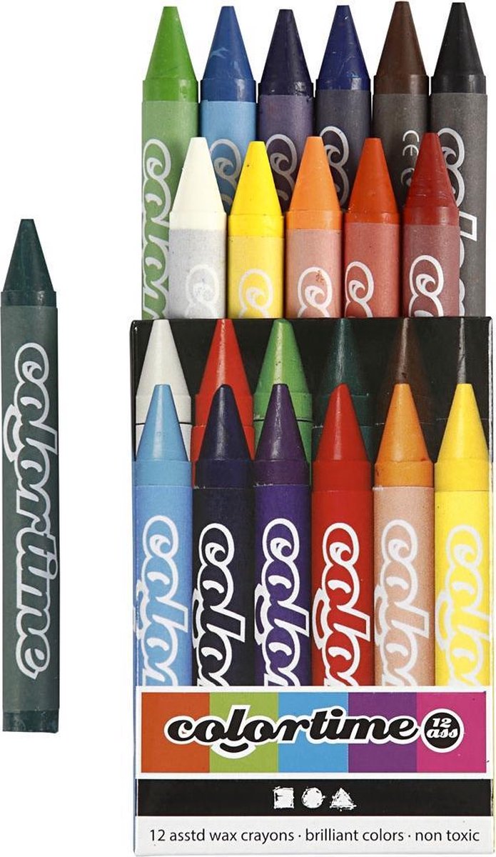 Colortime Kleurkrijt 10 Cm 12 Stuks
