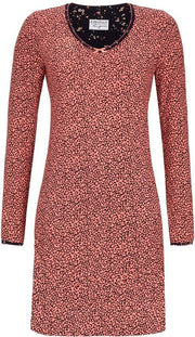 Nachthemd Ringella lange mouw roze gemeleerd