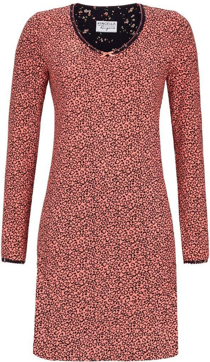 Nachthemd Ringella lange mouw roze gemeleerd