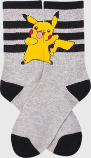 Fun sokken 'Pikachu met strepen' Grijs (92158)