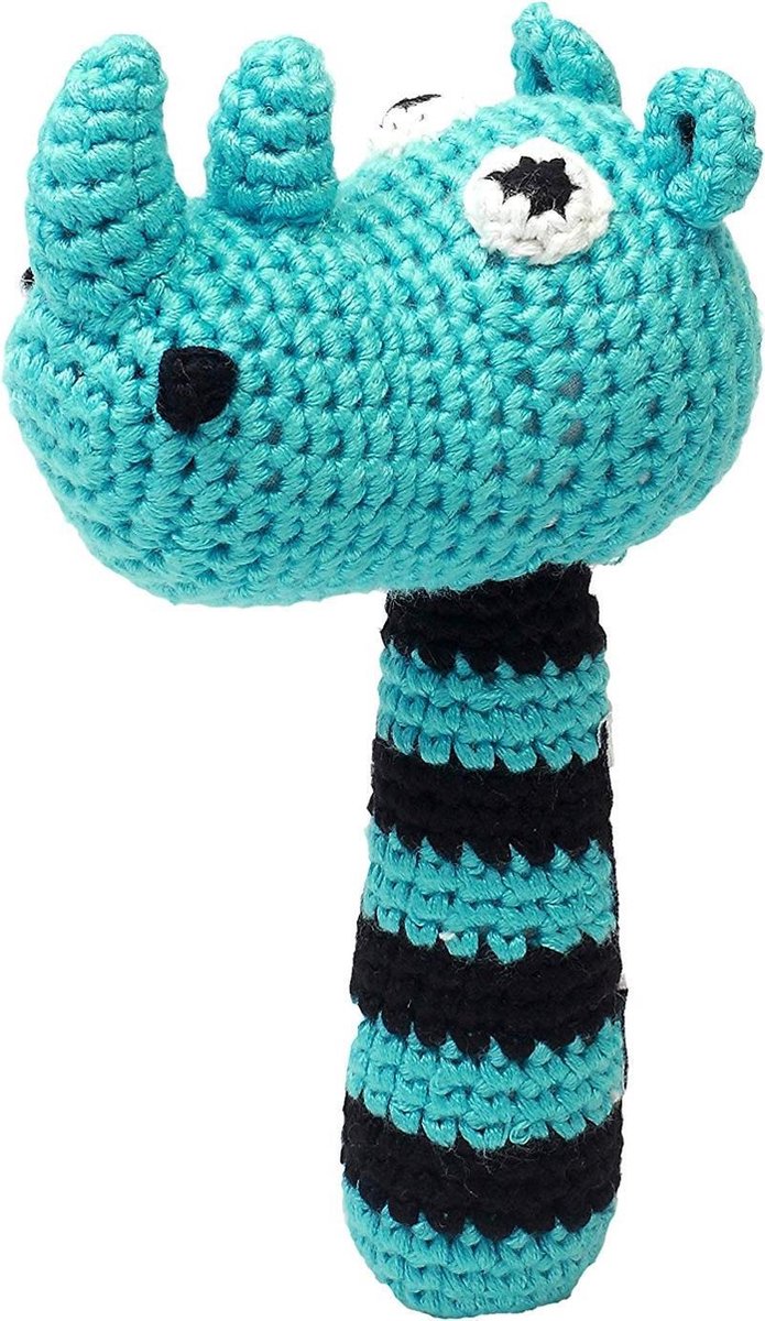 Naturezoo Rammelaar Neushoorn Gehaakt 14 Cm Turquoise