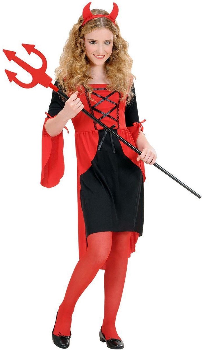 Halloween duivel kostuum voor meisjes - Verkleedkleding - Maat 128/140