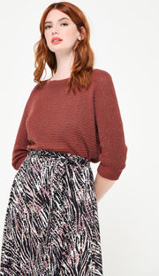 Pull met lurex - Bruin