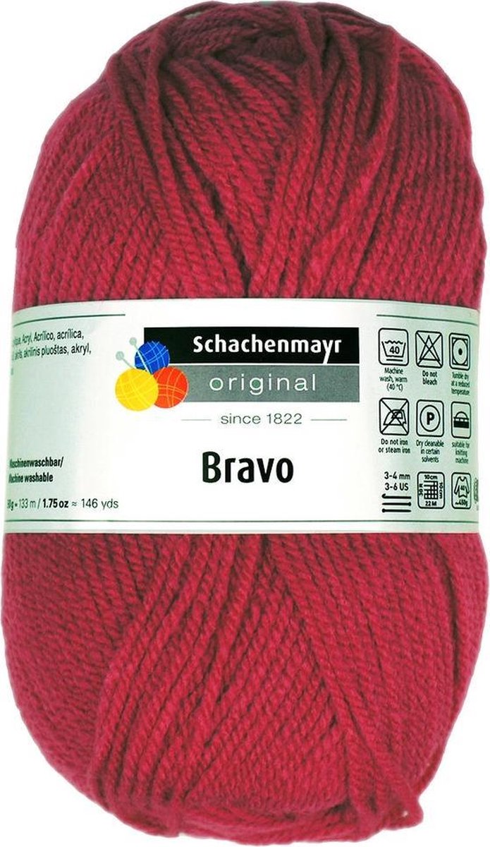 Schachenmayr Bravo 8331 donker roze. PAK MET 20 BOLLEN a 50 GRAM.