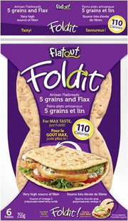 Flatout Foldit | Flatbread | 5 granen en lijnzaad | 6 x 43 gram  | Snel afvallen zonder poespas!