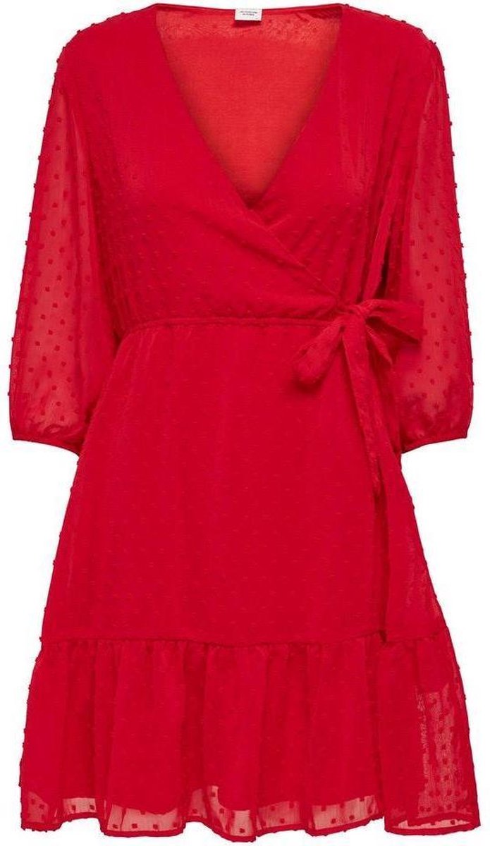 Jdyemilia 3/4 Wrap Dress Wvn 15226790 Mars Red