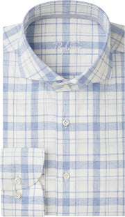 Overhemd Profuomo Slim Fit blauw geruit