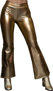 Glanzende disco legging - goud - flare legging - ballet - dans legging - hiphop - carnaval - jaren 70 - jaren 86
