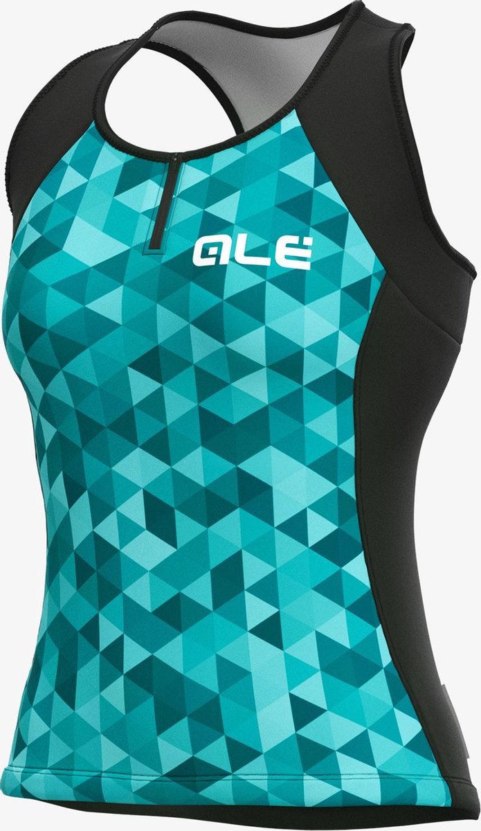 Ale Dames Fietsshirt Zonder Mouwen Solid Triangles - Turquoise - M - Valt klein