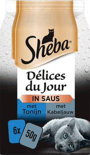 Sheba Delices du Jour - Vis in saus - zakjes kattenvoer - 36x50g