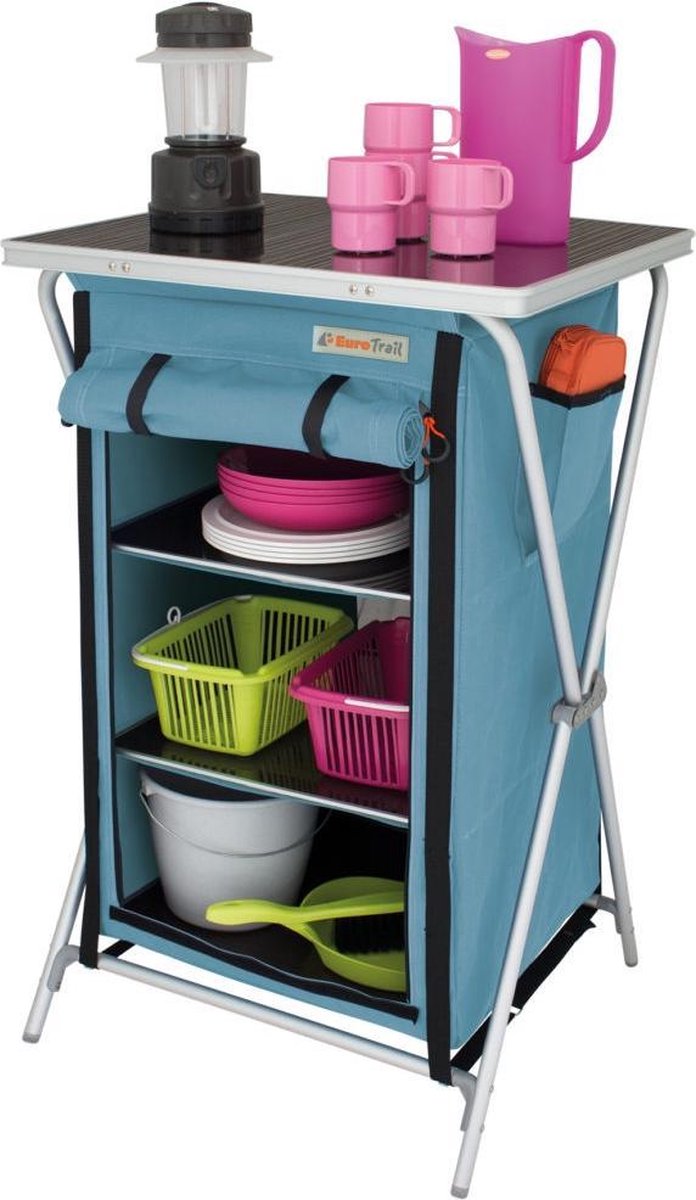 Eurotrail Campingkast Aubenas 60 X 52 X 98 Cm Polyester/aluminium Blauw