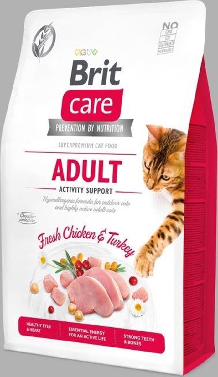 Brit Care Cat Grainfree Adult Activity Support Fresh Chicken & Turkey 2 kg -  - 80009424