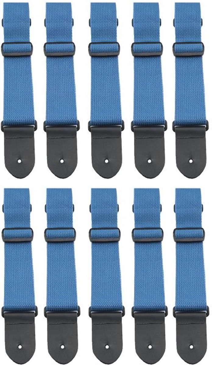 10-pack blauwe gitaarriemen van 5 cm breed