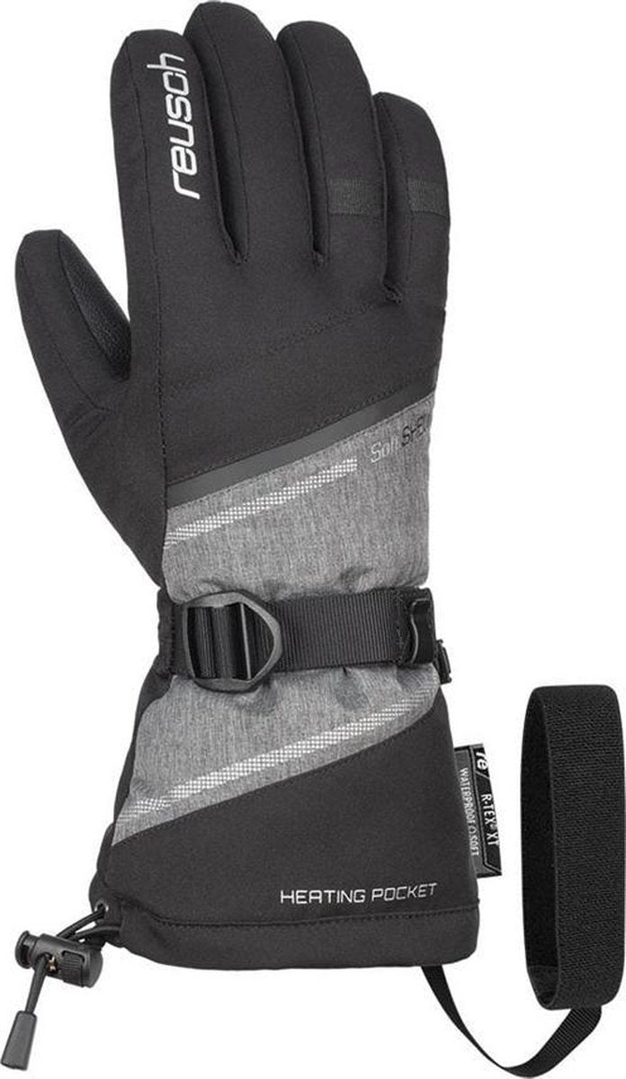 Reusch Demi R-TEX® XT Dames Skihandschoenen - Black/Grey Melange/Silver - Maat 8
