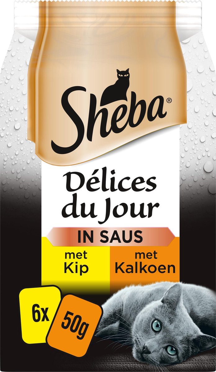 Sheba Delices du Jour - Gevogelte in saus - kattenvoer - maaltijdzakjes - 36x50g