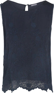 Cassis - Blouse met borduurwerk - Marineblauw