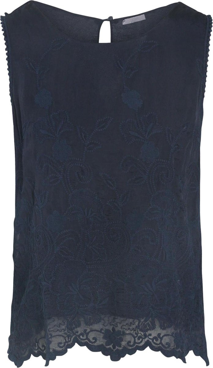 Cassis - Blouse met borduurwerk - Marineblauw