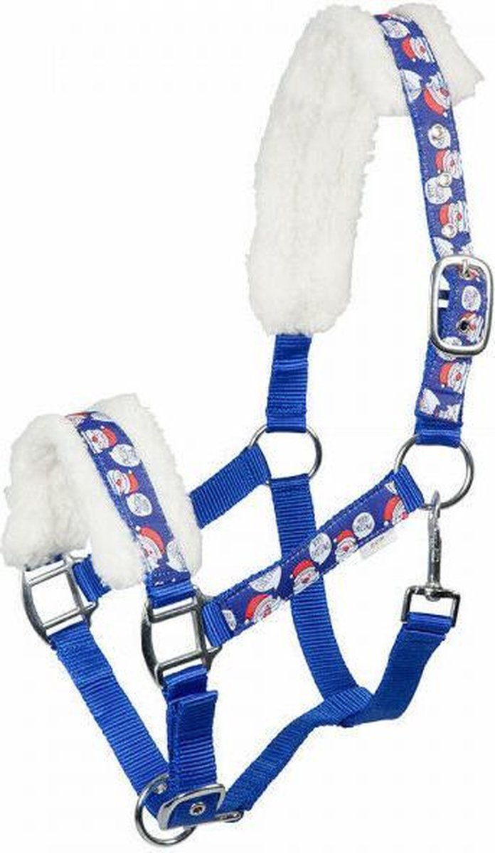 Kersthalster - halster kleur blauw maat pony