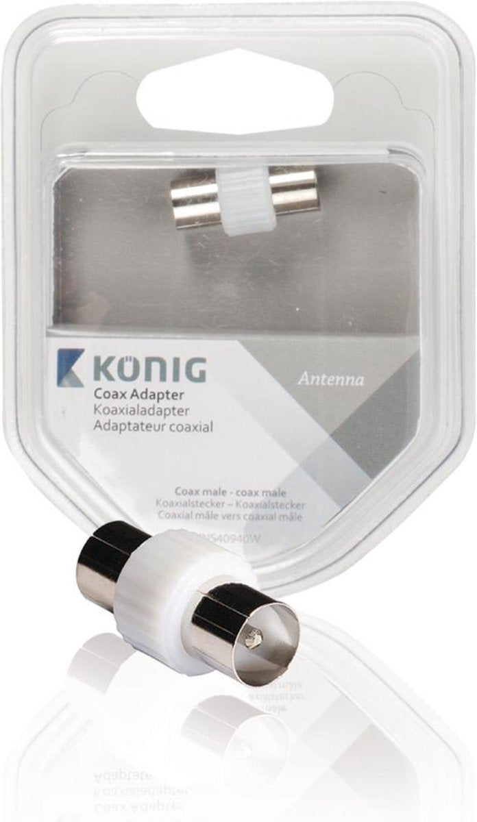 Coax-Adapter Coax Male (IEC) - Coax Male (IEC) Wit