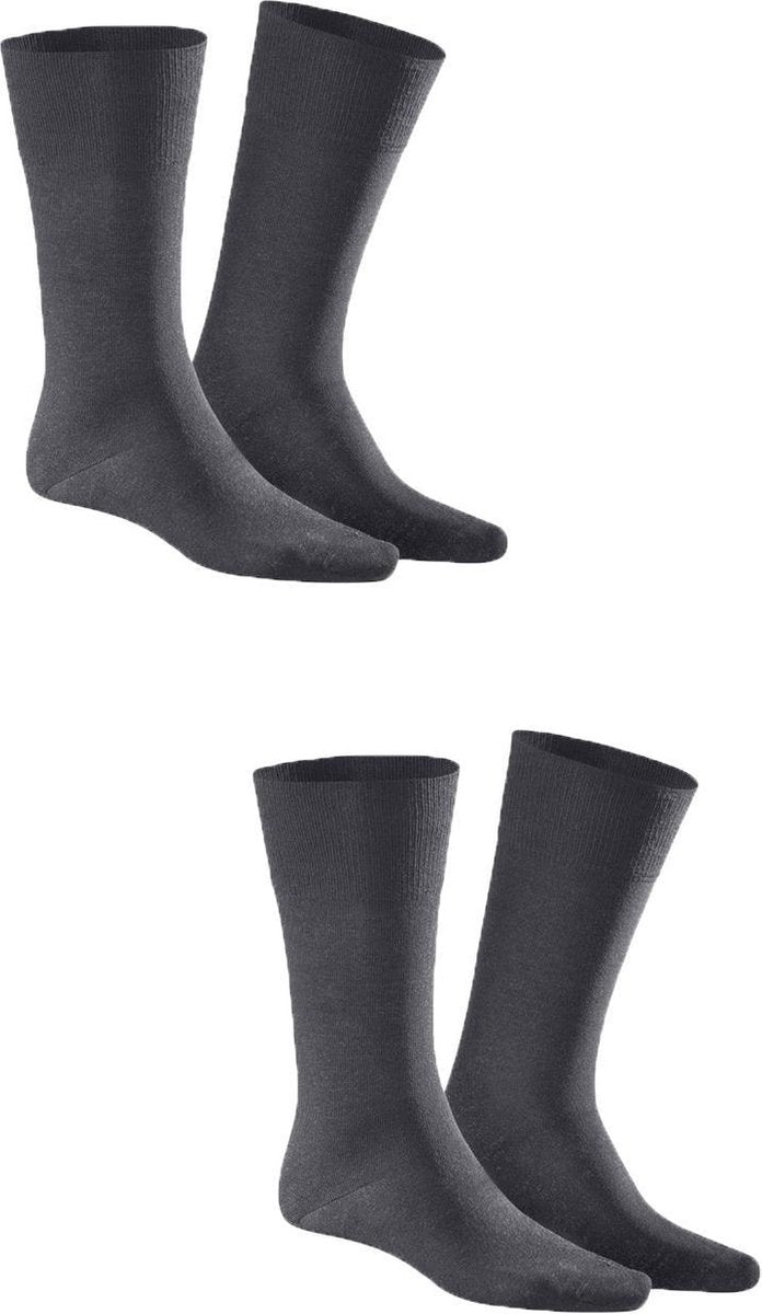 Kunert Comfort Cotton Heren Sokken 2-pack - Anthrazit Melee - Maat 39-42