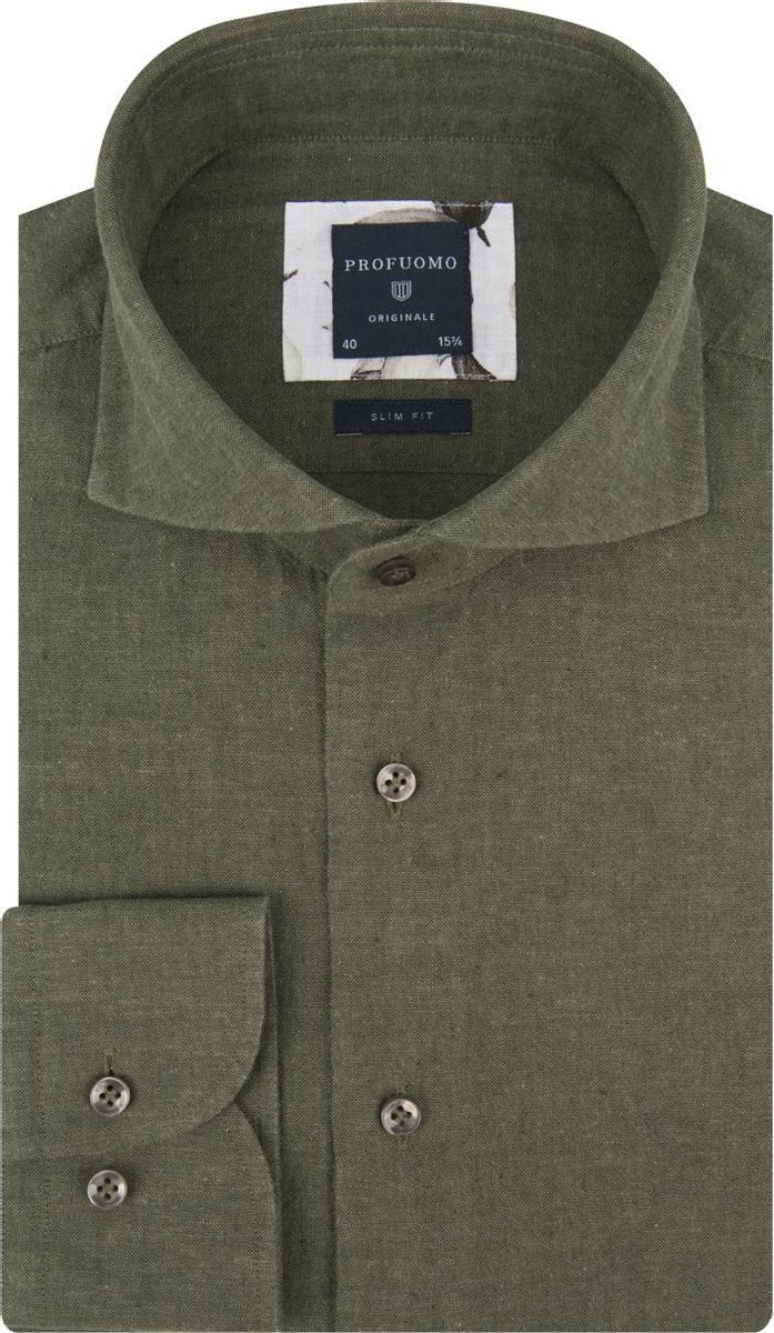 Groen overhemd Profuomo Originale Slim Fit