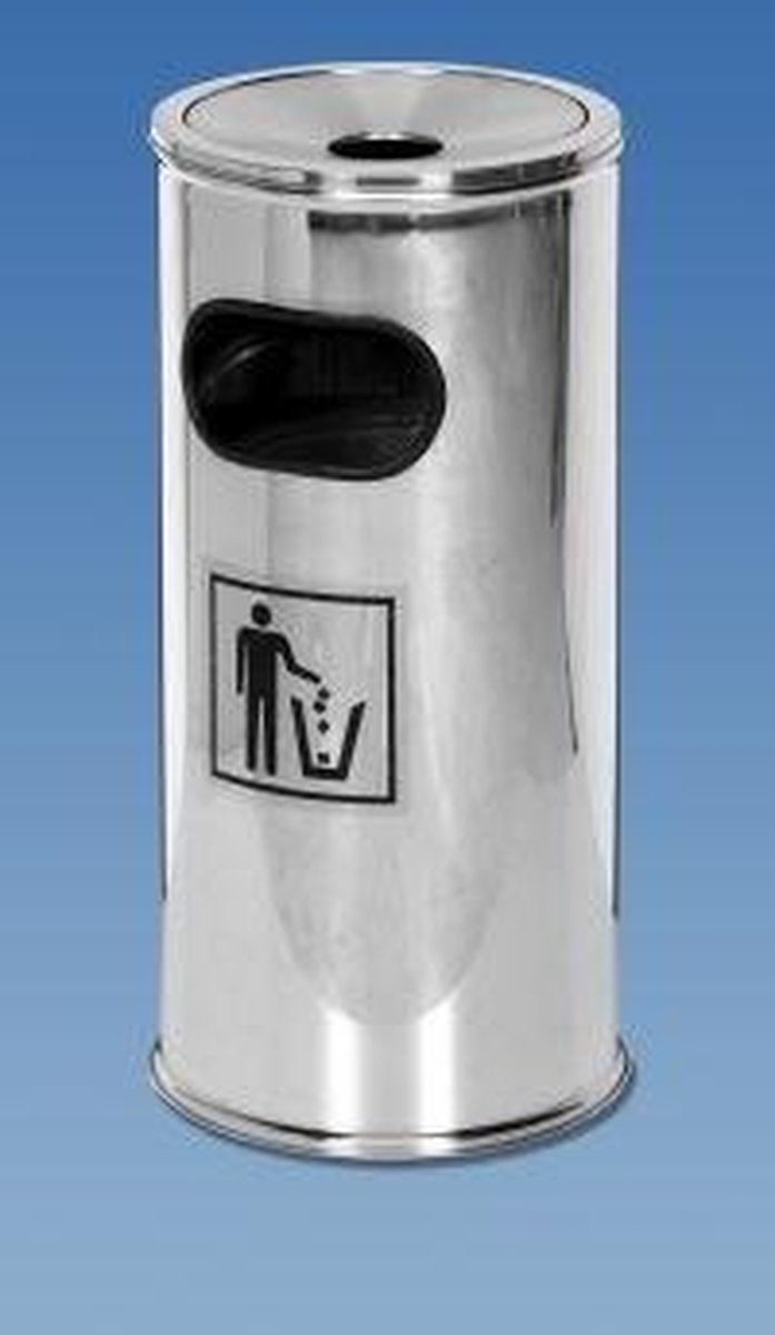 Saro RVS prullenbak met open bovenkant | 62(h) x 30 Ø cm
