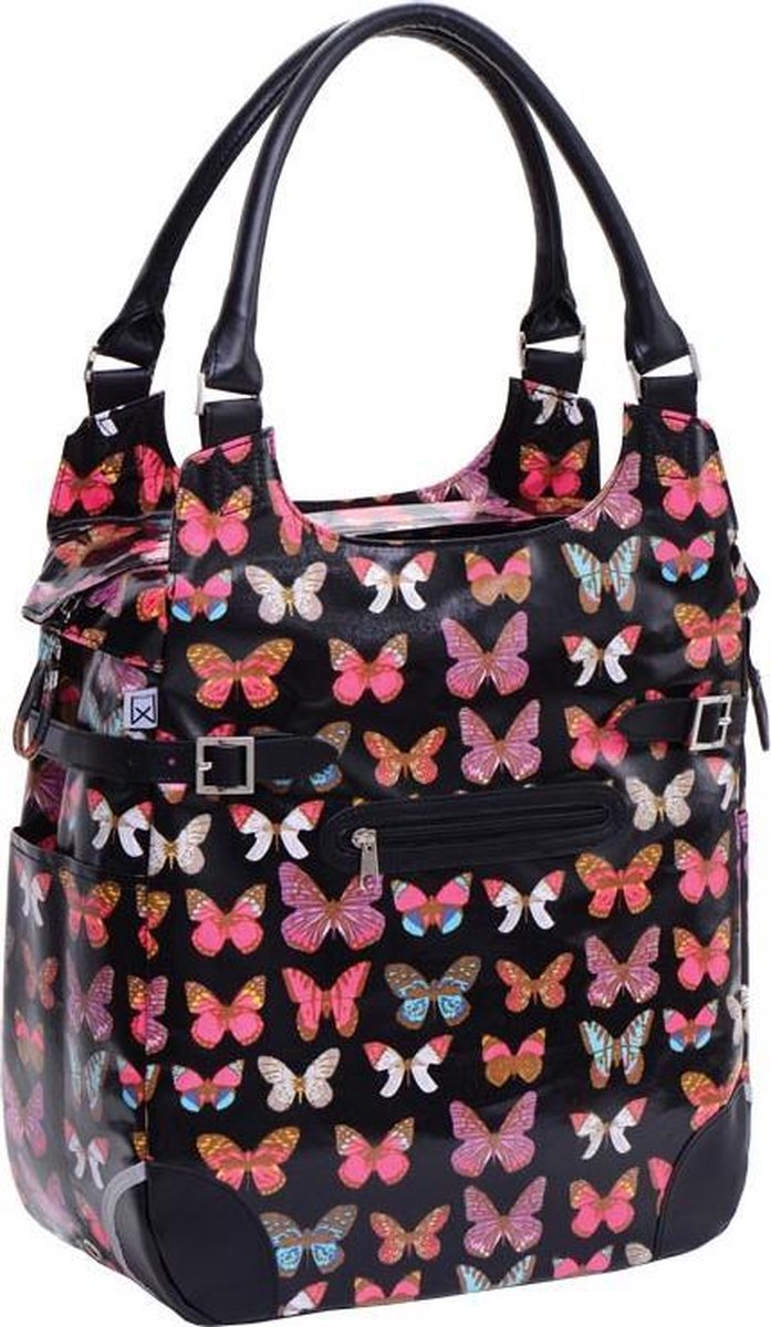 Willex Shopper Enkele Fietstas - 16 liter - Black Butterfly