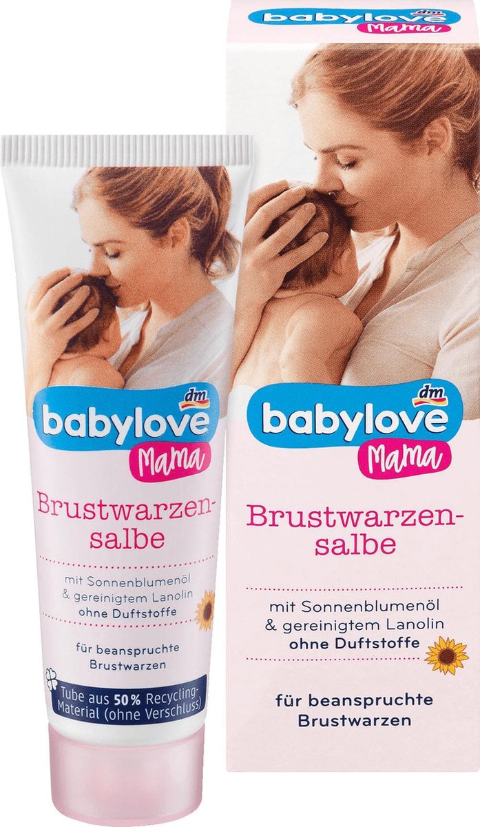 babylove Mama tijd tepelzalf voor gestreste tepels met zonnebloemolie en gezuiverde lanoline (30 ml)