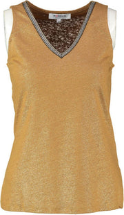 Morgan koperbruine shiny glittertop - Maat S