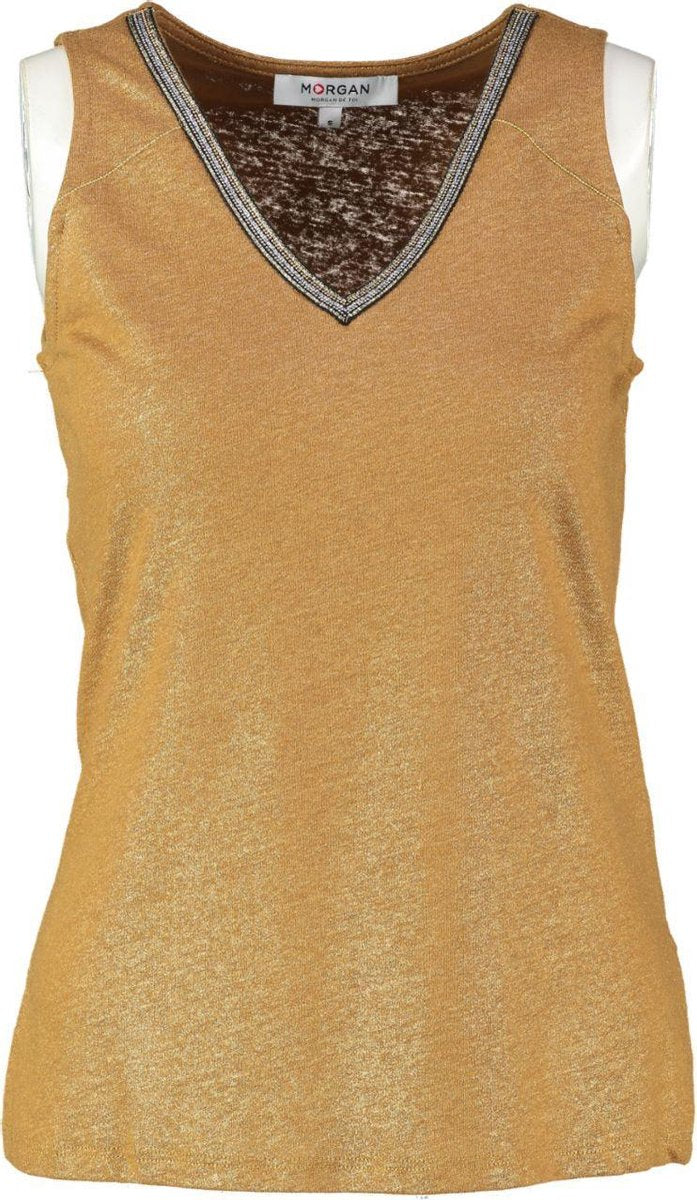 Morgan koperbruine shiny glittertop - Maat S