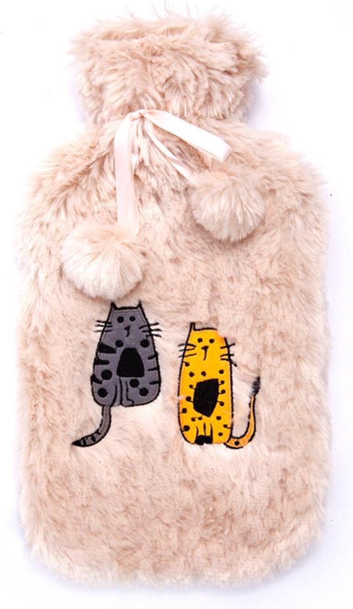 Kruik - Biggdesign Cats - Warmwaterkruik - Warmwater Kruik met Hoes