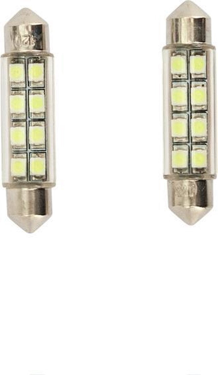 AutoStyle 8Q LED/SMD Festoon Lampen Wit 42x10mm Set a 2 stuks