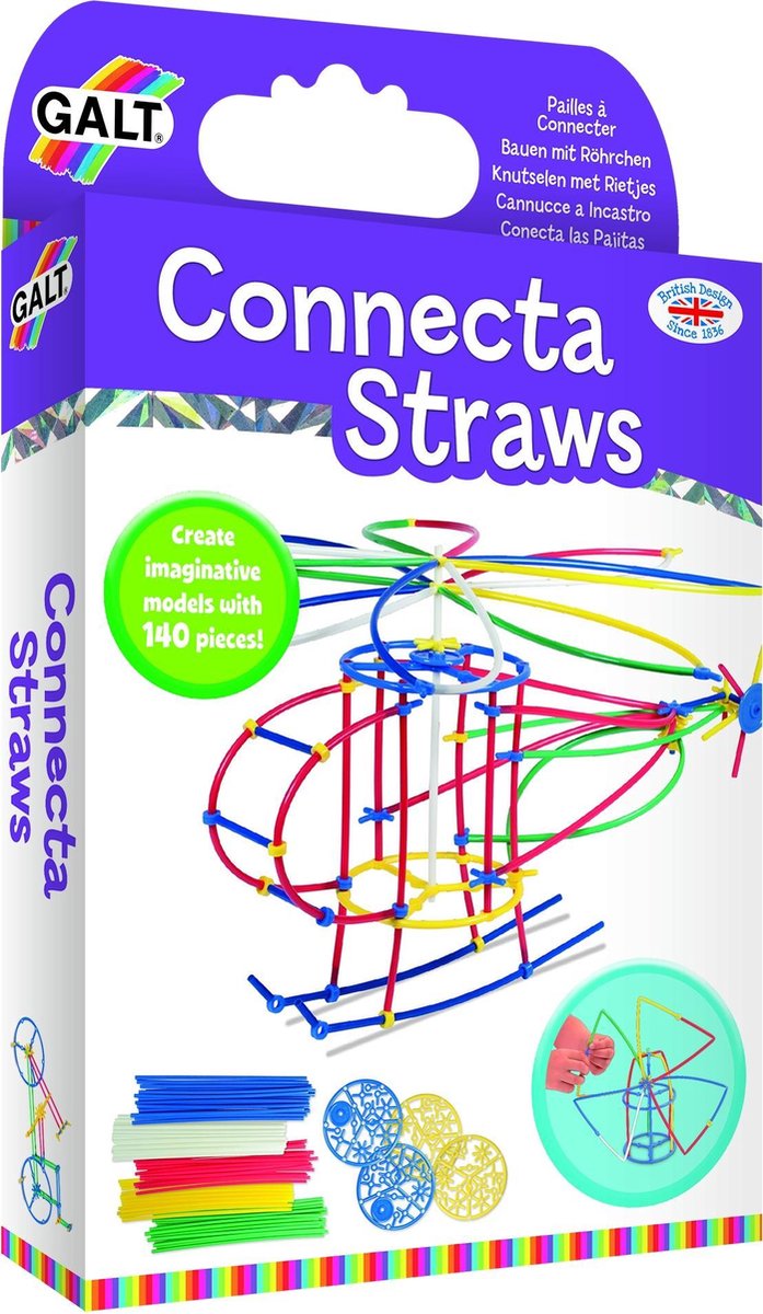 Galt Bouwpakket Connecta Straws 140-delig