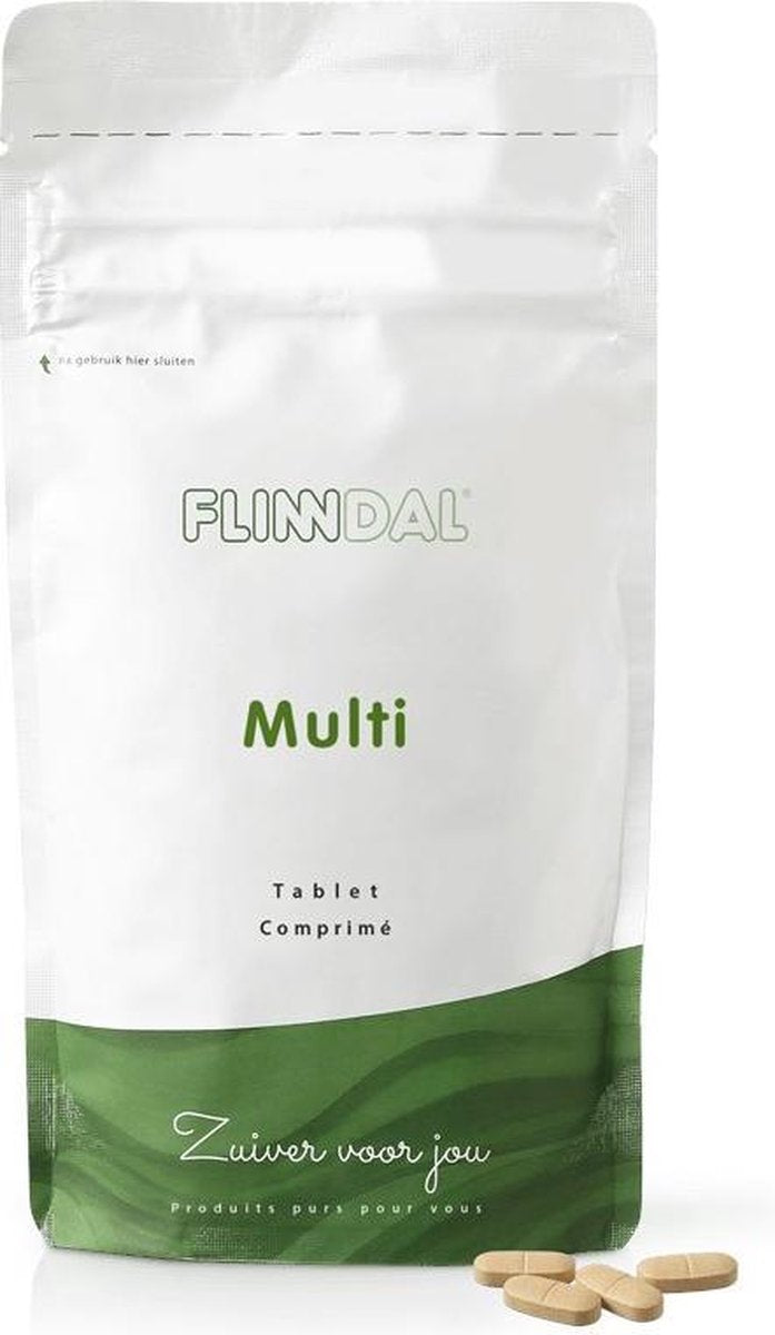 Multi (Multivitamine met alle 13 vitaminen tot 100% van de ADH) - 30 tabletten - Flinndal - Alle 13 vitaminen tot 100% van de ADH