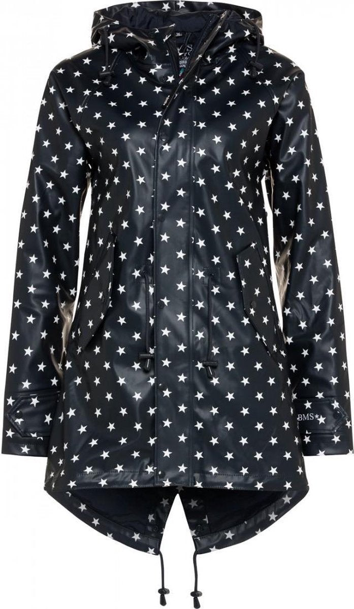 Donkerblauw met sterren dames regenjas / parka HafenCity® van BMS 4XL