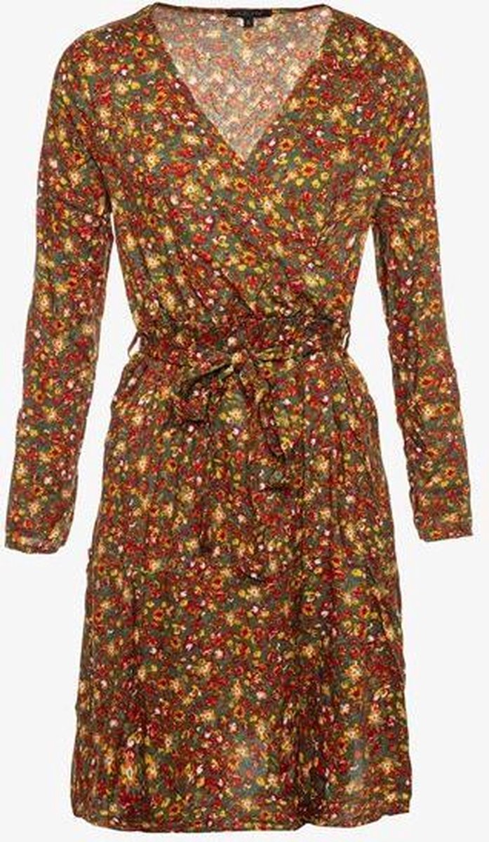 Jazlyn korte dames jurk met bloemenprint - Groen - Maat M