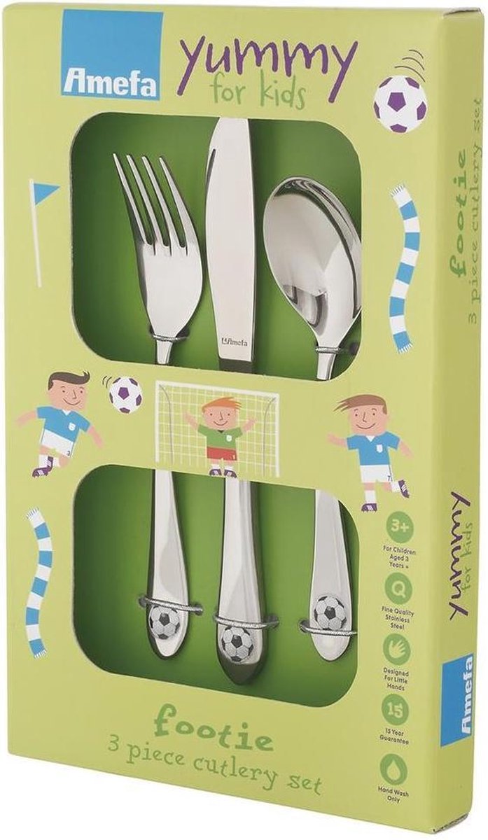 Amefa Footie Kinderbestekset - 3 delig - 1 persoons