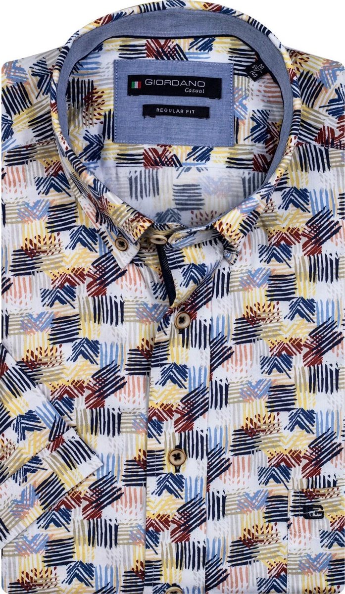 Giordano 106029 Casual overhemd met korte mouwen - Maat XL - Heren