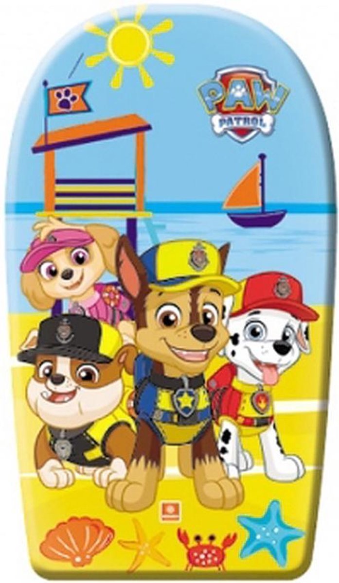 TimeCares - Bodyboard - Waterspeelgoed - Surfboard - Skimboard - Strand - Zwemmen - Kinderen - Inclusief Koord + Polsband - Paw Patrol