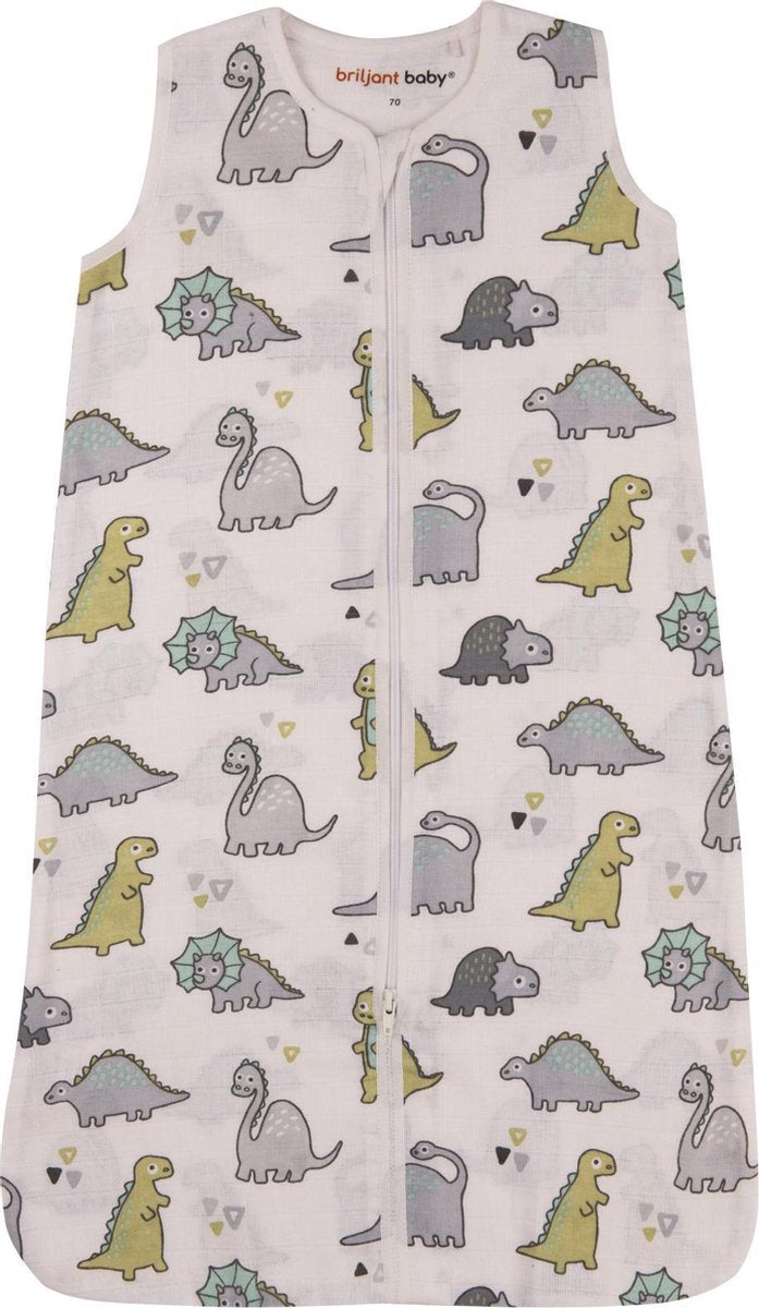 KINDERSLAAPZAK HYDROFIEL MAAT 110 DINO | WIT | SLAAPZAK