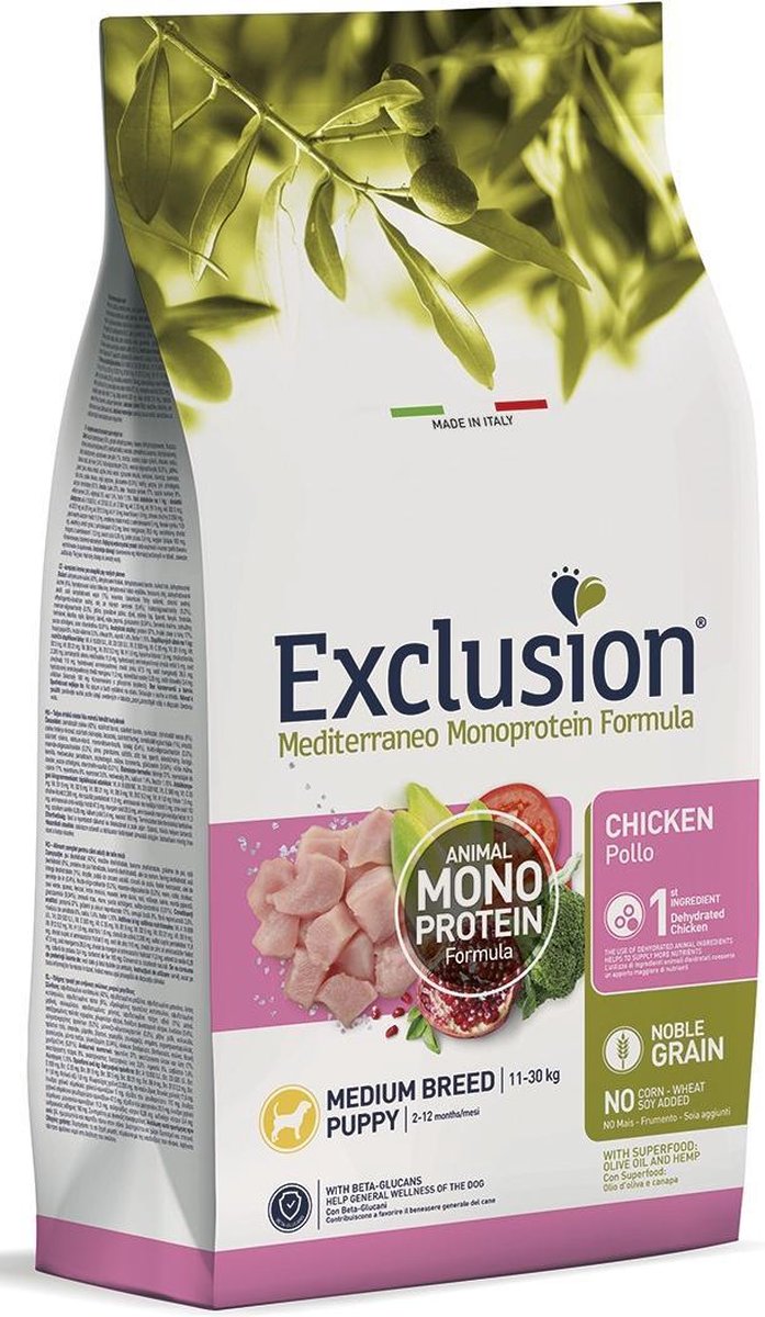 Exclusion Mediterraneo puppy kip 12 kilo