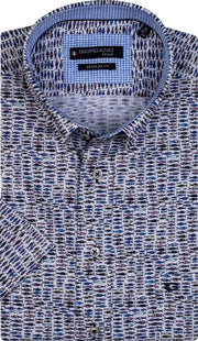 Giordano 106014 Casual overhemd met korte mouwen - Maat M - Heren