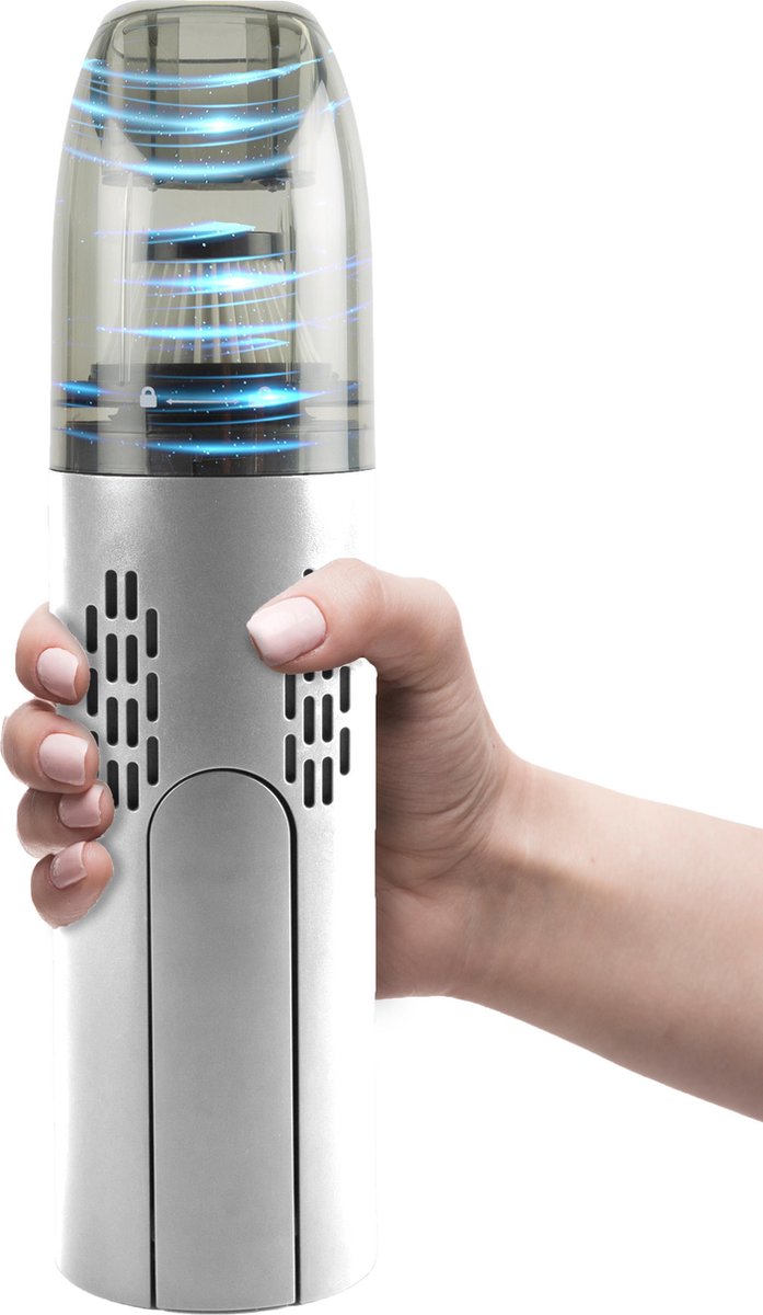 BX Snoerloos Kruimeldief met 3 Opzetstukken – Handstofzuiger Draadloos – Voor nat en droog vuil – USB-oplaadbaar – Compact - Wit