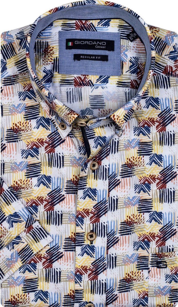 Giordano 106029 Casual overhemd met korte mouwen - Maat M - Heren