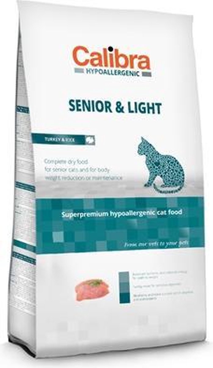 Calibra Cat Hypoallergenic Senior & Light - Kalkoen & Rijst - 2 kg