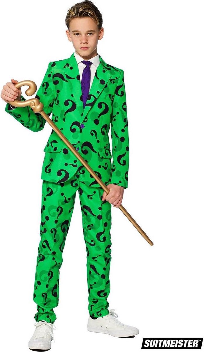 Suitmeister Verkleedpak Riddler Jongens Polyester Groen Mt 158-164