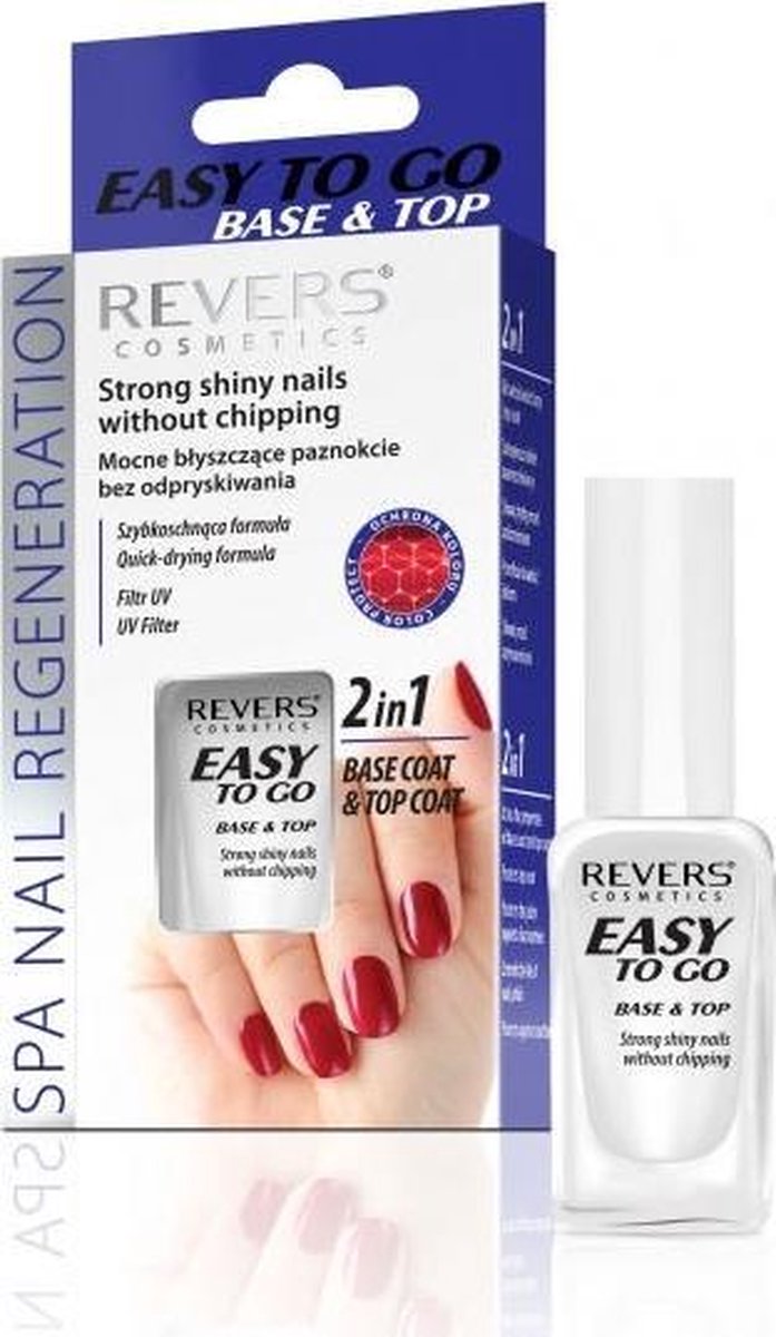 REVERS® Strong Shiney Nails Without Chipping 2in1 Top- Basecoat