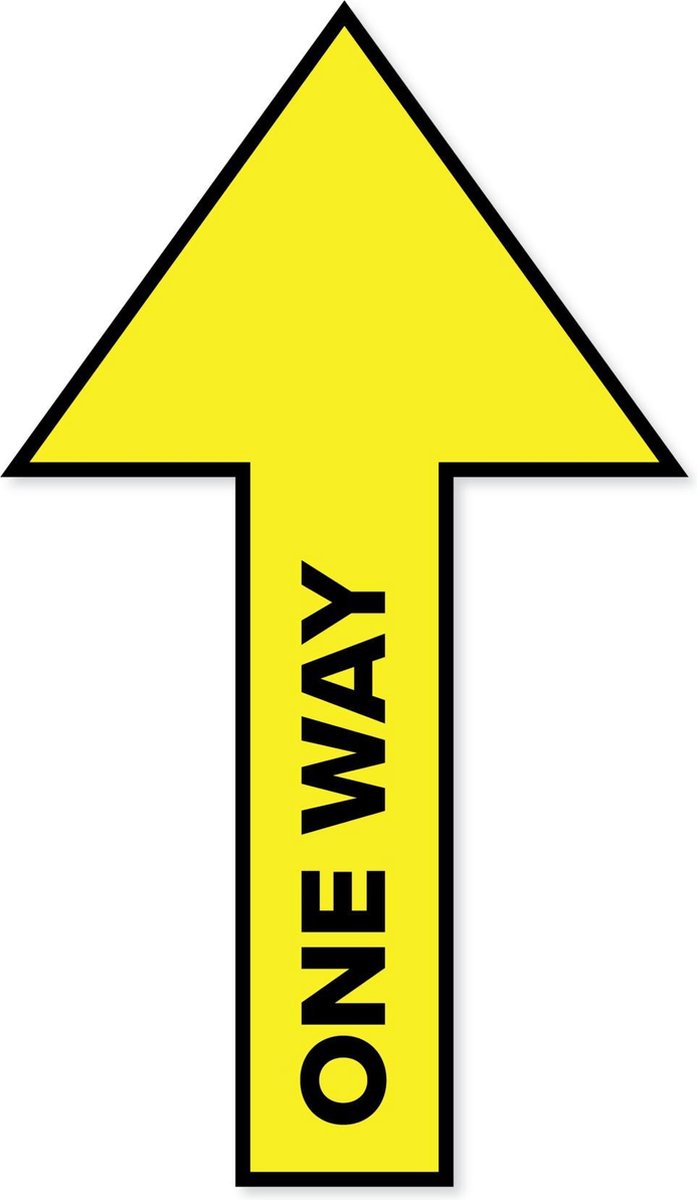 Vloersticker pijl - One Way - Routing - Engels - Corona/COVID-19 - 30 x 20 cm (Vanaf 1 stuk)